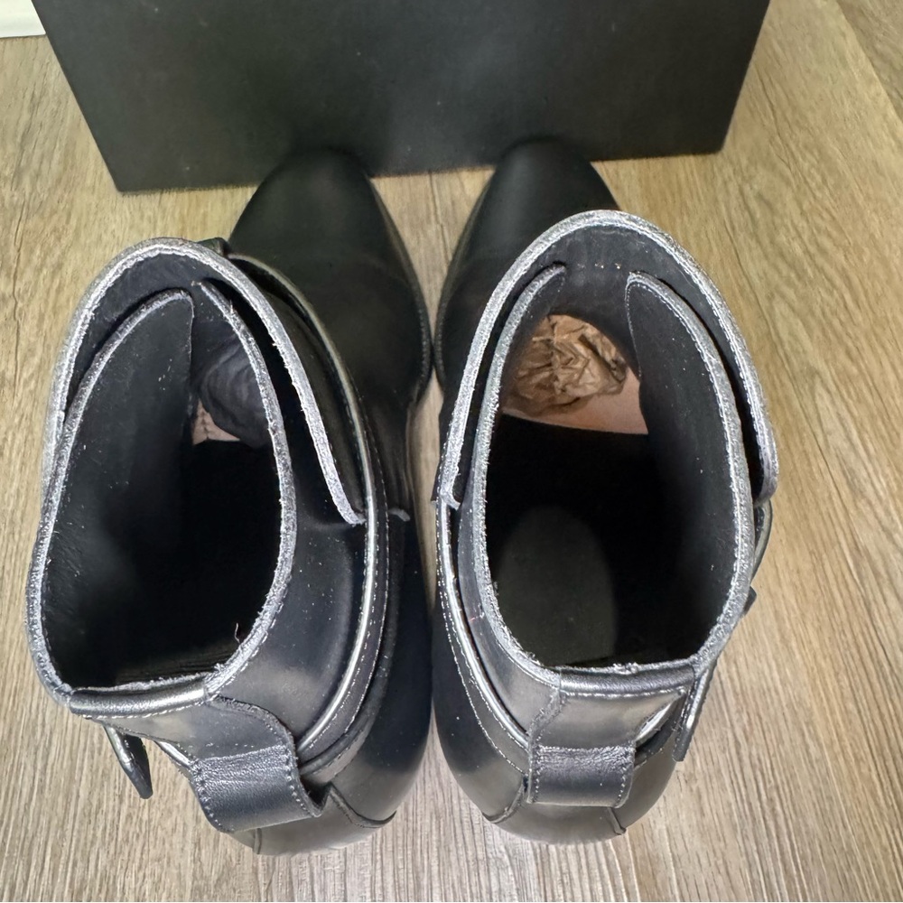 Saint Laurent Wyatt 30 Jodhpur Marrakesh Nero Black Leather Boots with Strap - Picture 7 of 16